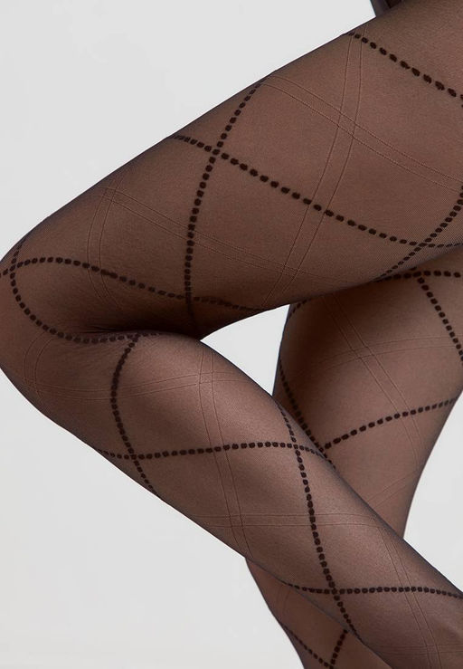 Колготки фантазийные CONTE Колготки с имитацией шнуровки GALERIE nero  фото 2