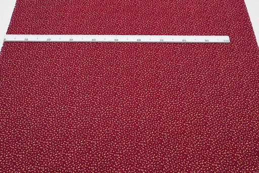 Микровельвет Маленькие лютики на темно-малиновом, ш.1.1м, хлопок-100%, 130гр/м.кв - Купава фото 9