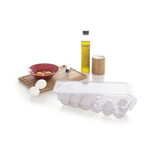 Контейнер для хранения 12 яиц с крышкой (прозрачный). Материал: акрил.