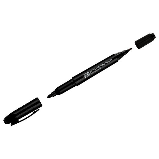 Цена за 5 шт. Маркер OfficeSpace перм. двухсторонний, пулевидный 2-4мм., черный (PMds_66084)