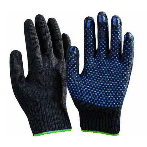 Перчатки х/б кругловязаные 5-нитка с ПВХ покр. черные