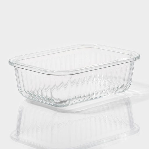Контейнер для еды Доляна Basic, 370 мл, 14.5×10.5×5.5 см, прямоугольный, жаропрочного стекло, прозрачный