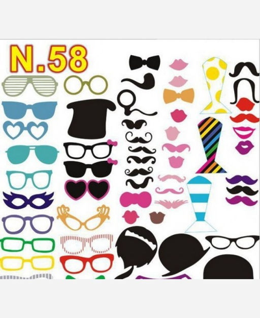 Фотобутафория, 58 предметов (усы, очки, улыбки, галстуки и др). 9046023 - Yiwu youda import & export co фото 4