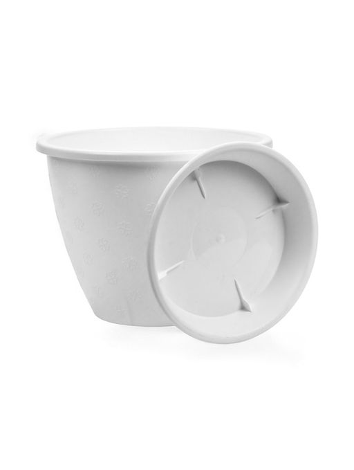 Горшок для цветов «Цветочек», 3.6 л, d=21.5 см, h=16.5 см, пластиковый, белый