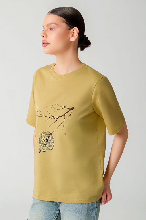 Арт. 3-1142 Футболка женская 42-50 (5 шт) Цвет:горчичный - Калинка фото 9