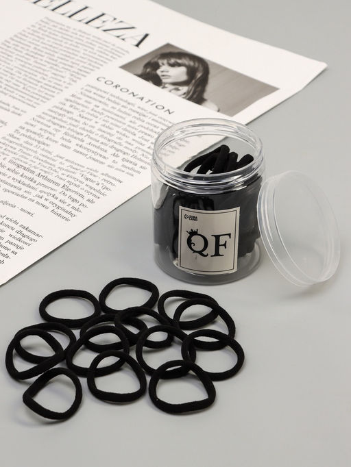 Цена за 2 шт. Резинки для волос «Махрушка лайт», набор 50 шт., 4 см, чёрные