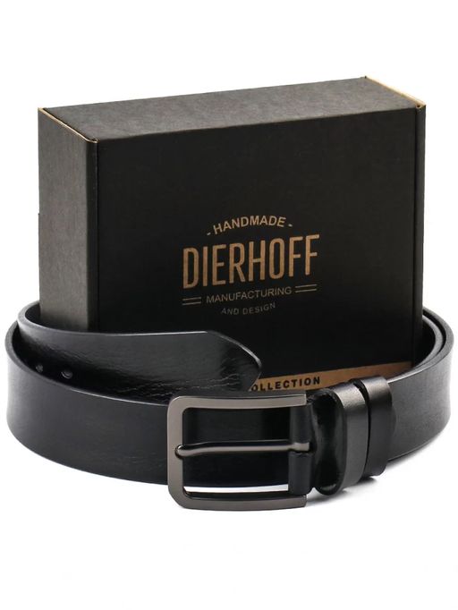 Мужской кожаный ремень Dierhoff ДРК 3057/3-40 Черный - Sergio valentini фото 2