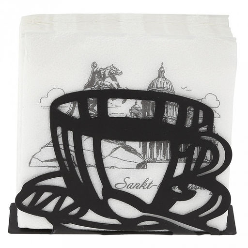 Салфетница металлическая, окрашенная Кофе 13,5х4,5см h9см, цвет - черный матовый (Китай) - Домашняя мода фото 5