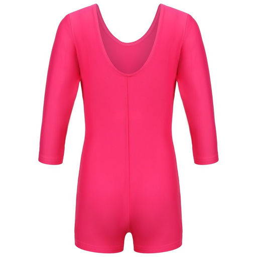 Купальник гимнастический Grace Dance, с шортами, с рукавом 3/4, р. 28, цвет малина  фото 10