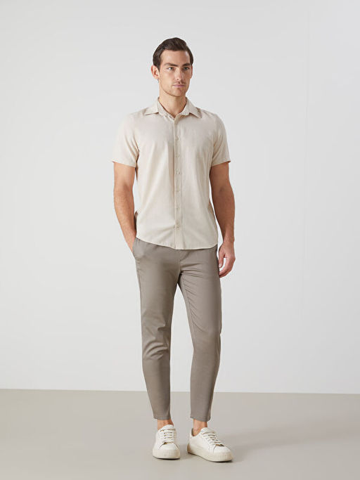 Regular Fit K?sa Kollu Poplin Erkek G?mlek