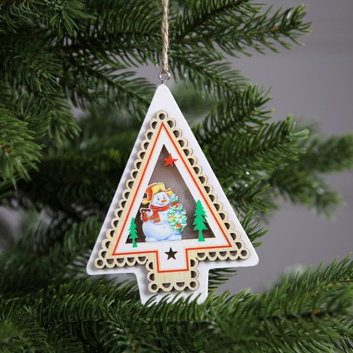 Ёлочная игрушка Снеговик, 11х2.5x9.5 см, 1 LED, от батареек, свечение тёплое белое - Luazon lighting фото 2