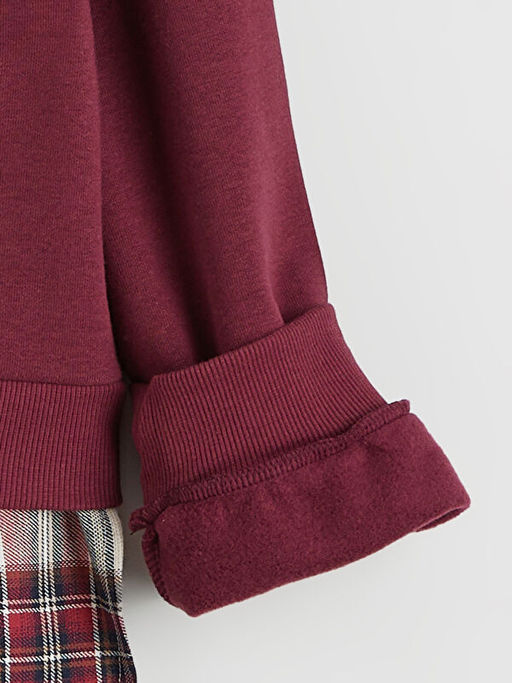 Bisiklet Yaka K?z ?ocuk Kal?n Sweatshirt