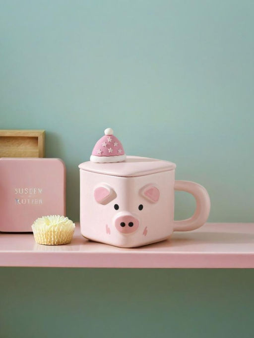 Кружка Cubic animal, pig, pink (350 ml)