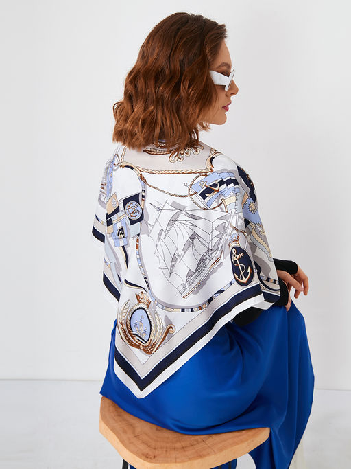 Большой, мягкий, тонкий и очень нежный двусторонний платок с рисунком. - Tantino фото 5