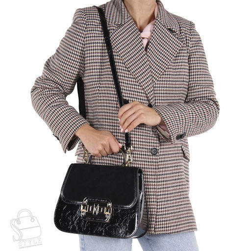 Сумка женская кожаная 6046-3QAA black Polina&Eiterou  в Новосибирске