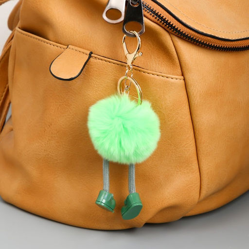 Пушистик на кольце с карабином Чудик с длинными ножками в ботинках салатовый - Simaland фото 2