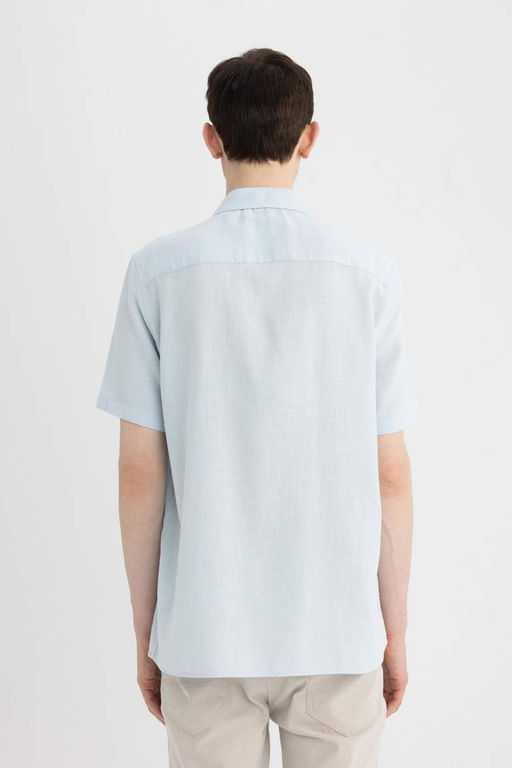 Хлопковая рубашка с короткими рукавами и воротником поло стандартного кроя - Defacto фото 10