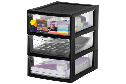 Органайзер 3-х секционный 25*19,5*26 см, черный/прозрачный (модель 596) - Elan gallery фото 4