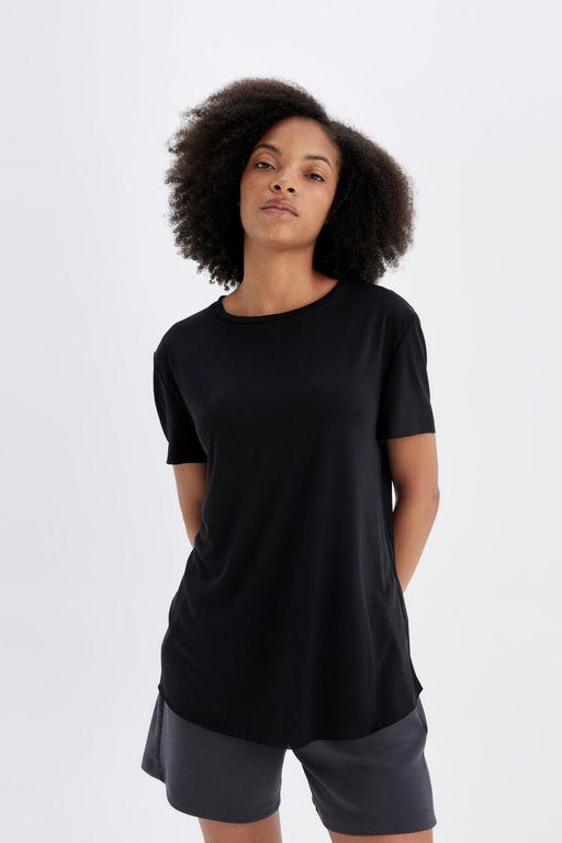 DeFactoFit Спортивная футболка Oversize с круглым вырезом и короткими рукавами из модала  фото 12