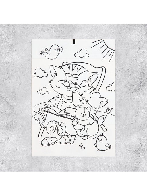 Цена за 10 шт. Наклейки детские «Котята», раскраска на обороте, 11×15.5 см