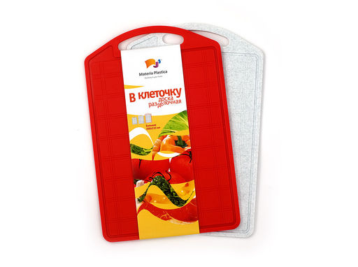 Доска разделочная 200*310 "В клеточку" большая цветная, арт.Мп203Ц, .Мп203