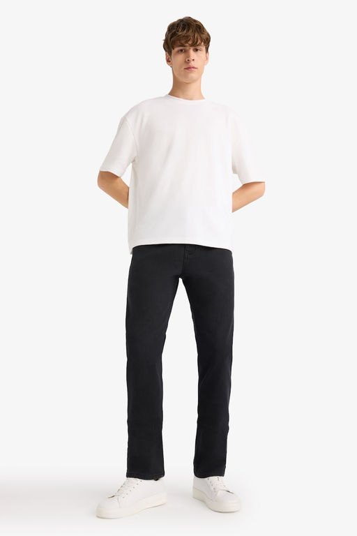 Джинсовые брюки Sergio Regular Fit Normal Mold с нормальной талией и зауженными штанинами - Defacto фото 9