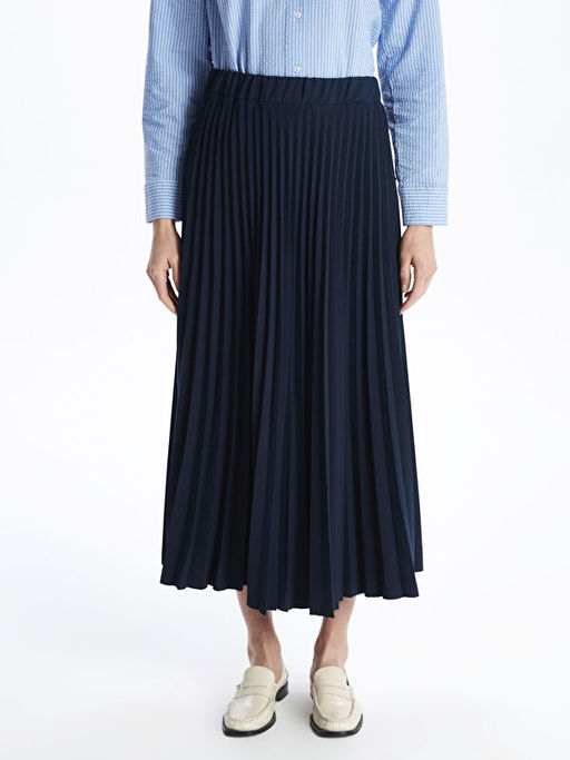 Beli Lastikli Pileli Kad?n Etek