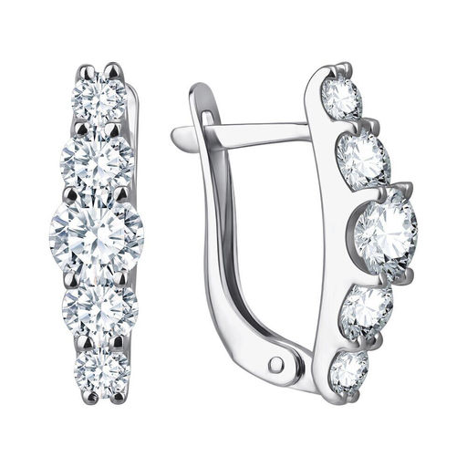 Серьги из серебра куб.циркон., Л-10081
