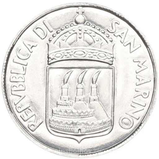 Монета 1 лира 1973 года Сан-Марино