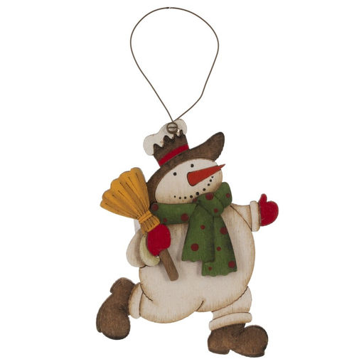 Изделие декоративное подвесное "Снеговик", L8 W0,5 H11,5 см, 4в.