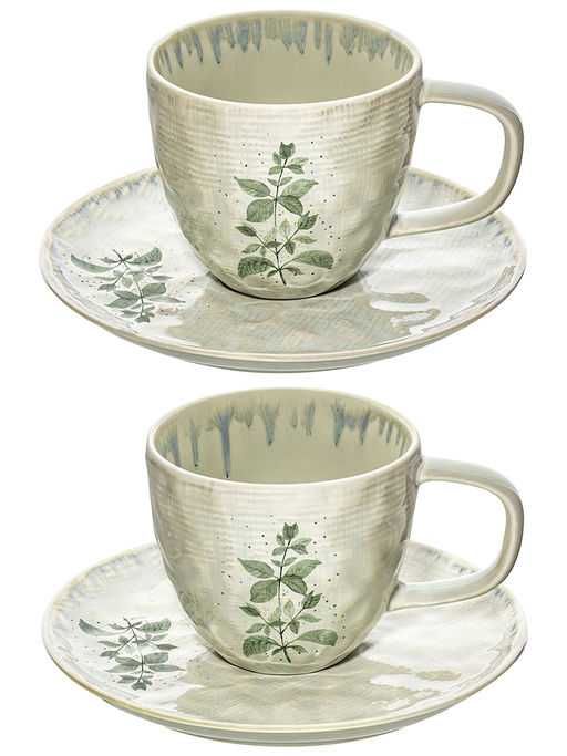 Чайная пара 4 пр. 280 мл 12,5*9*8 см Лимонная мята, фарфор - Elan gallery фото 14
