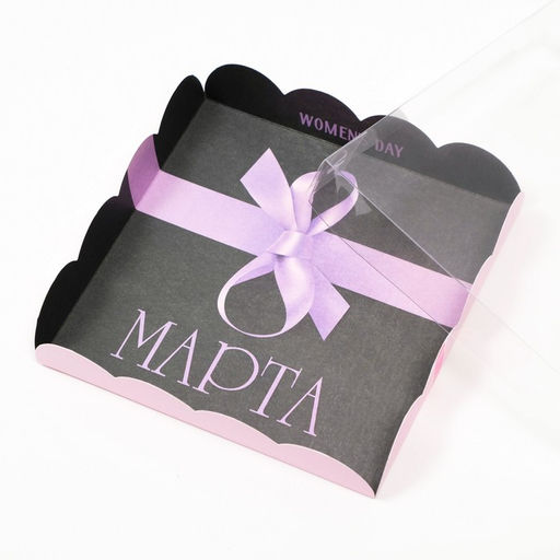 Цена за 5 шт. Коробка для печенья С 8 Марта, 15?15?3 см