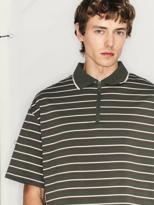 Футболка на молнии в полоску / Zarina фото 7