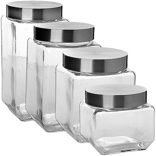 31028 Набор банок для сыпучик продуктов 4пр стекло/нерж/ст MB (х4) - Mayer&boch фото 2