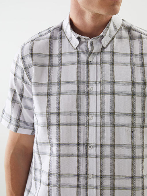 Regular Fit K?sa Kollu Ekose Erkek G?mlek