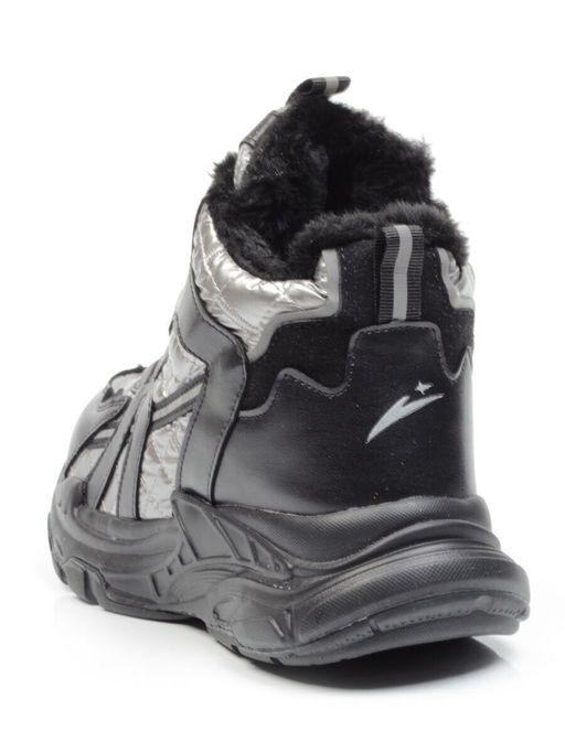04-8525-4 BLACK Ботинки зимние женские (искусственные материалы) - Фабричный китай фото 4