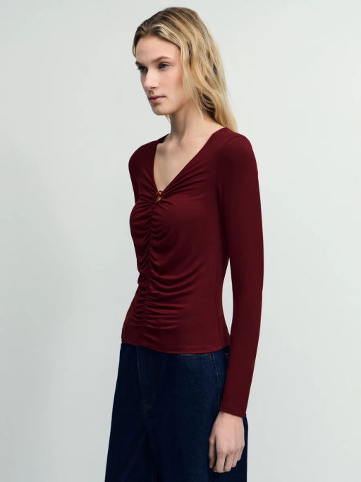 Облегающий лонгслив из модала / Zarina фото 3