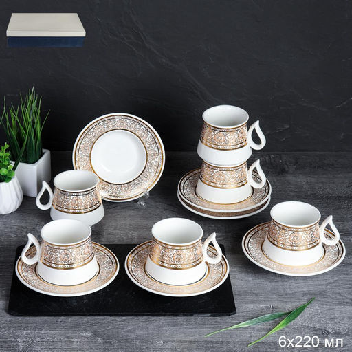 Чайный набор 12 предметов восточная форма / QZN20 /уп 12/ с золотом - Галеонтрейд фото 2