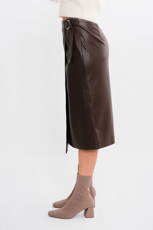 Nobby, Юбка, Ю45500-11 (темно-коричневый) (эко-кожа) фото 4