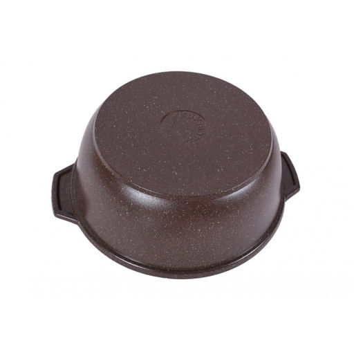 ЛА_АП_MARBLE (кофейный) Кастрюля-жаровня 4л со стекл. крыш.,арт. жмк42а