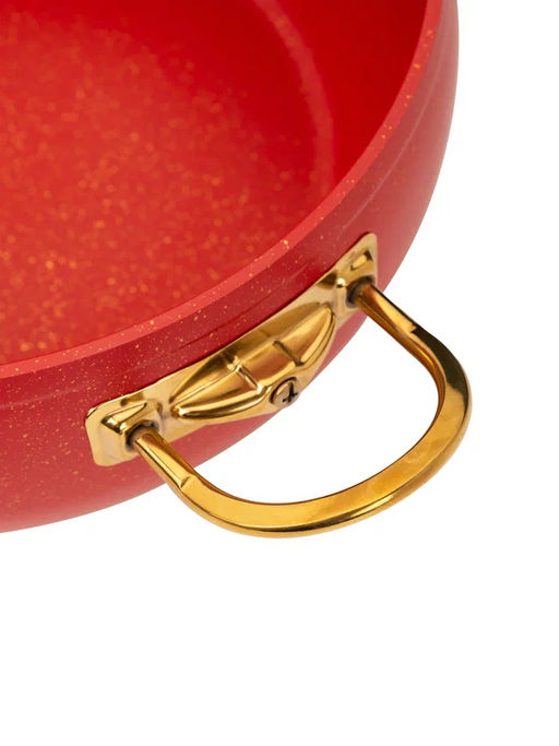 Кастрюля с крышкой стеклянной 24 х 10,5 см (4,5 л) с АПП, цв. красный/золотой, арт. 3000-RD/GD-24