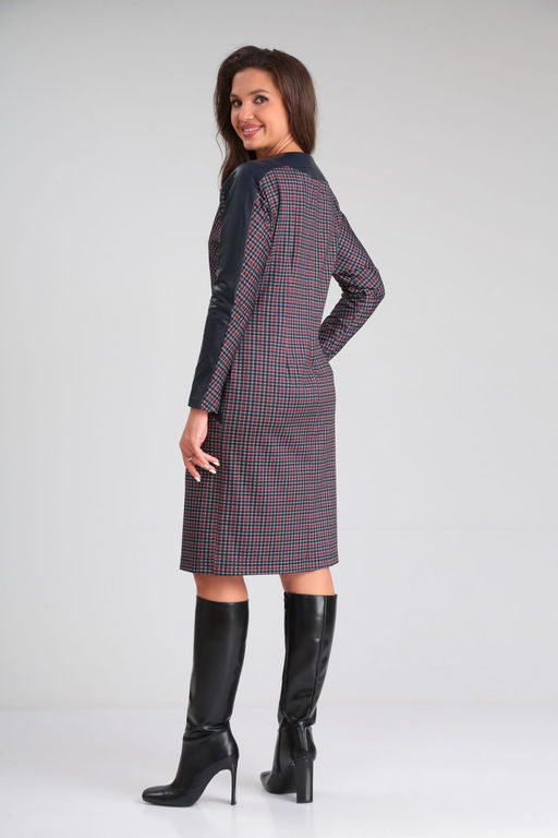 Платье AMORI 9558 цветная клетка  фото 2