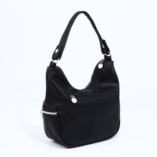 Сумка-мешок на молнии, наружный карман, цвет чёрный - Simaland фото 2