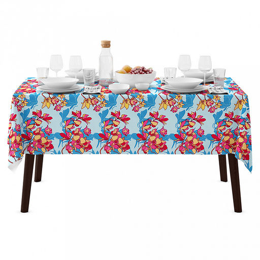 "Аромат магнолии" Скатерть рогожка 220х145см, 191г/м2, хлопок 100%, "Домашняя мода" (Россия)