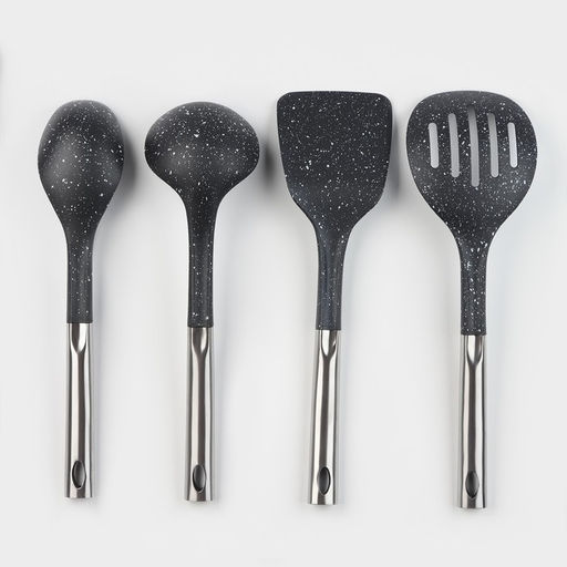 Набор кухонных принадлежностей Доляна «Космос», 4 предмета, чёрный