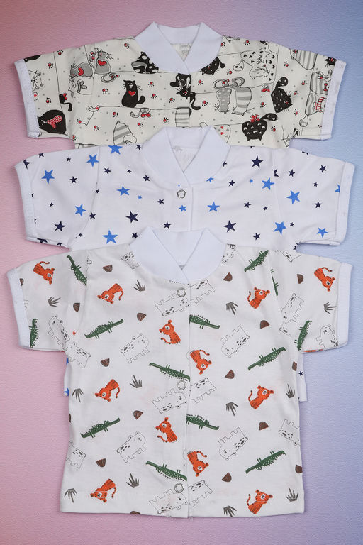 Набор, кофточки ясельные короткий рукав 2+1 в ассортименте 3 шт. арт. НБКФ-КР/ассортимент