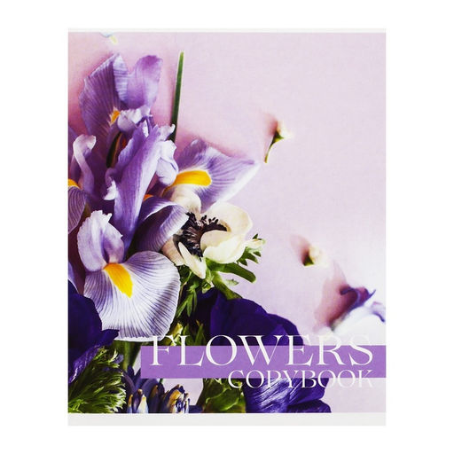 Тетрадь 48 листов в клетку Calligrata Флористика, обложка мелованный картон, блок №2, белизна 75% (серые листы), МИКС  фото 8