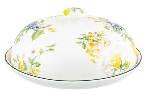 Блинница 23*23*9,5 см "Лимоны" фарфор NEW BONE CHINA
