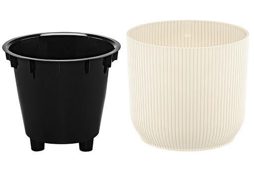 Кашпо 8,5 л 26*26*23 см Линея слоновая кость (модель 659) - Elan gallery фото 4