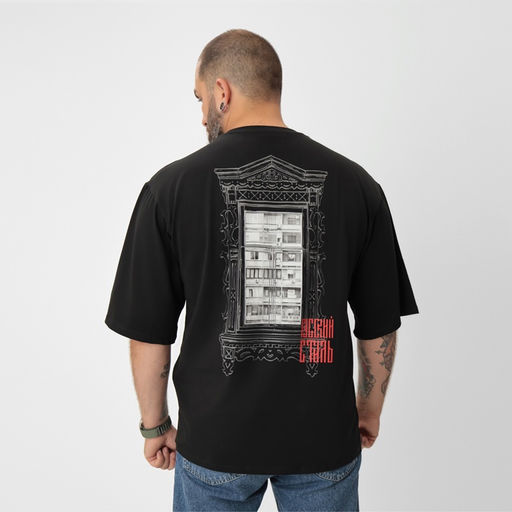 Футболка мужская MIST «Русский стиль», черный, р. 48